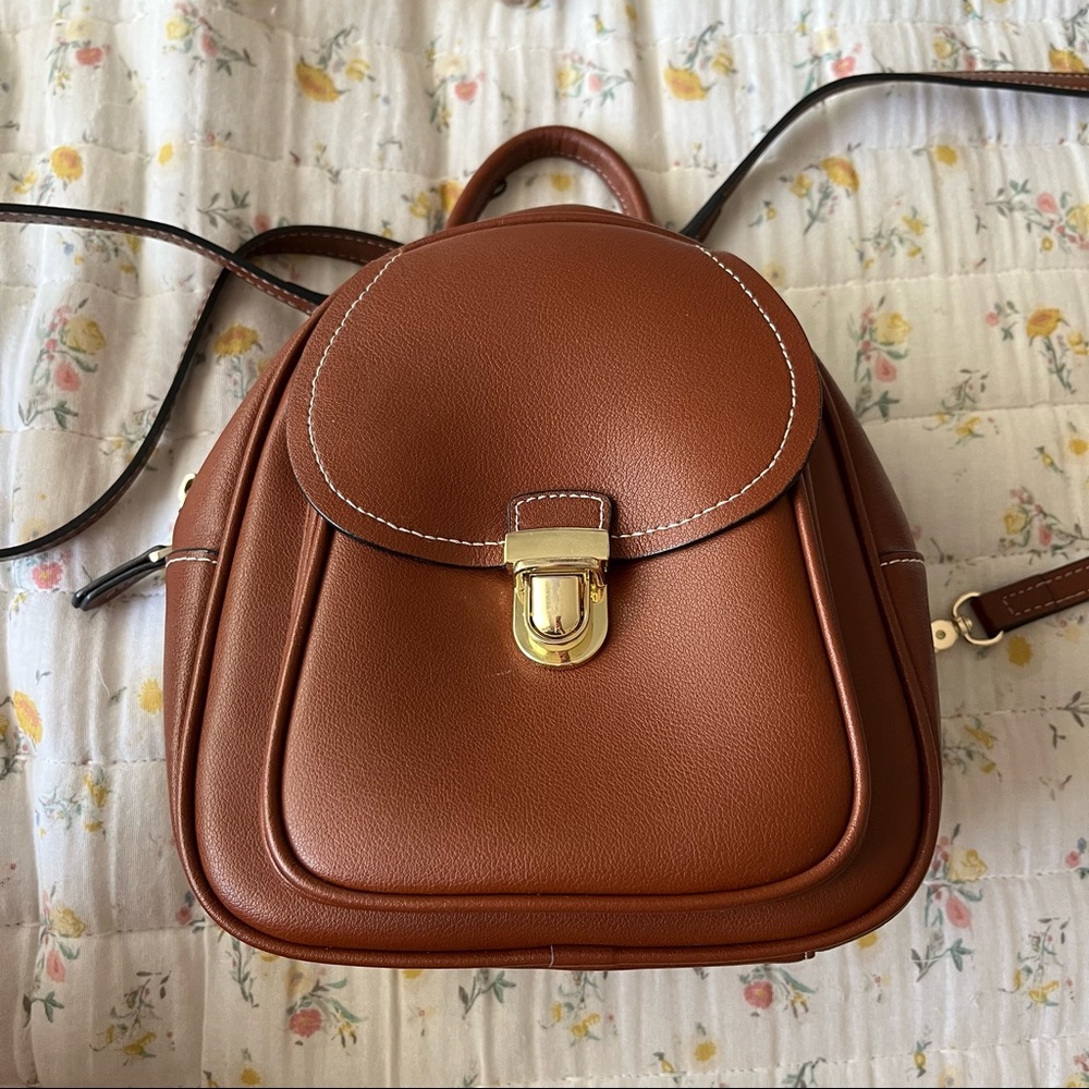 Brown Mini leather backpack